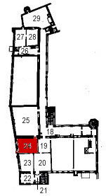 Small plan of the castle (ground floor) showing the present position