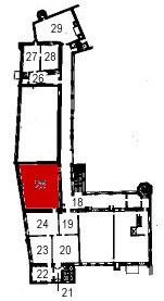 Small plan of the castle (ground floor) showing the present position