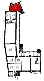 Small plan of the castle (second floor) showing the present position